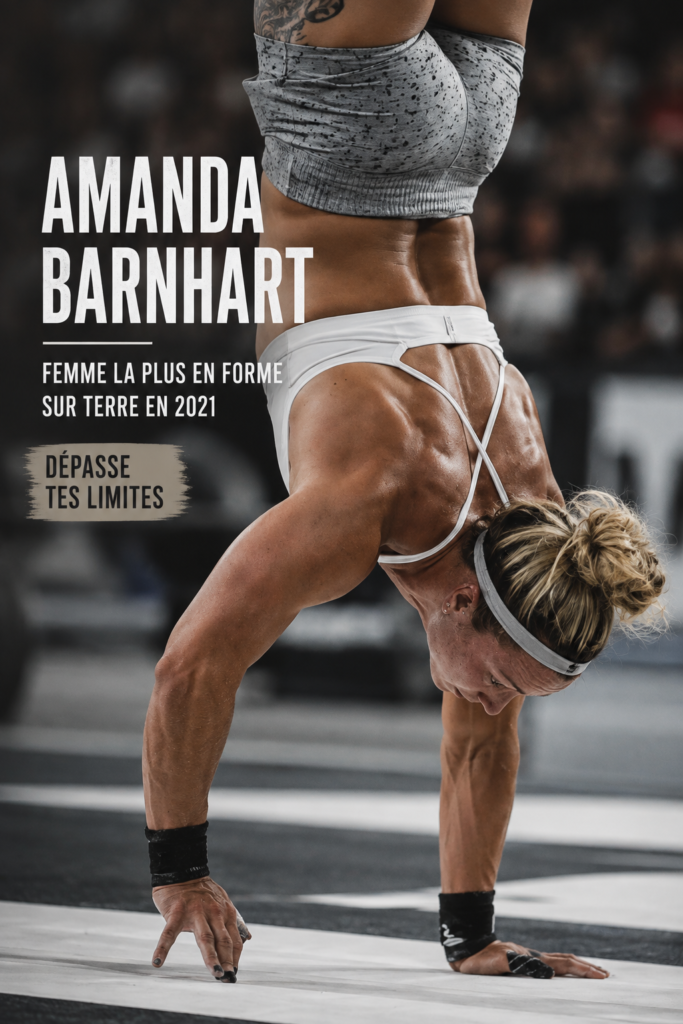 Portrait d'Amanda Barnhart, neuvième femme la plus en forme en 2021, dans un cadre sportif.