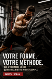 Femme utilisant une application de fitness sur son téléphone