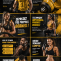 Femme active dans un parc pratiquant des exercices de fitness, souriante et en mouvement.