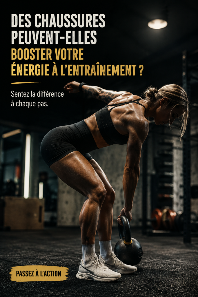 Une femme en pleine séance d'entraînement avec des chaussures de fitness adaptées