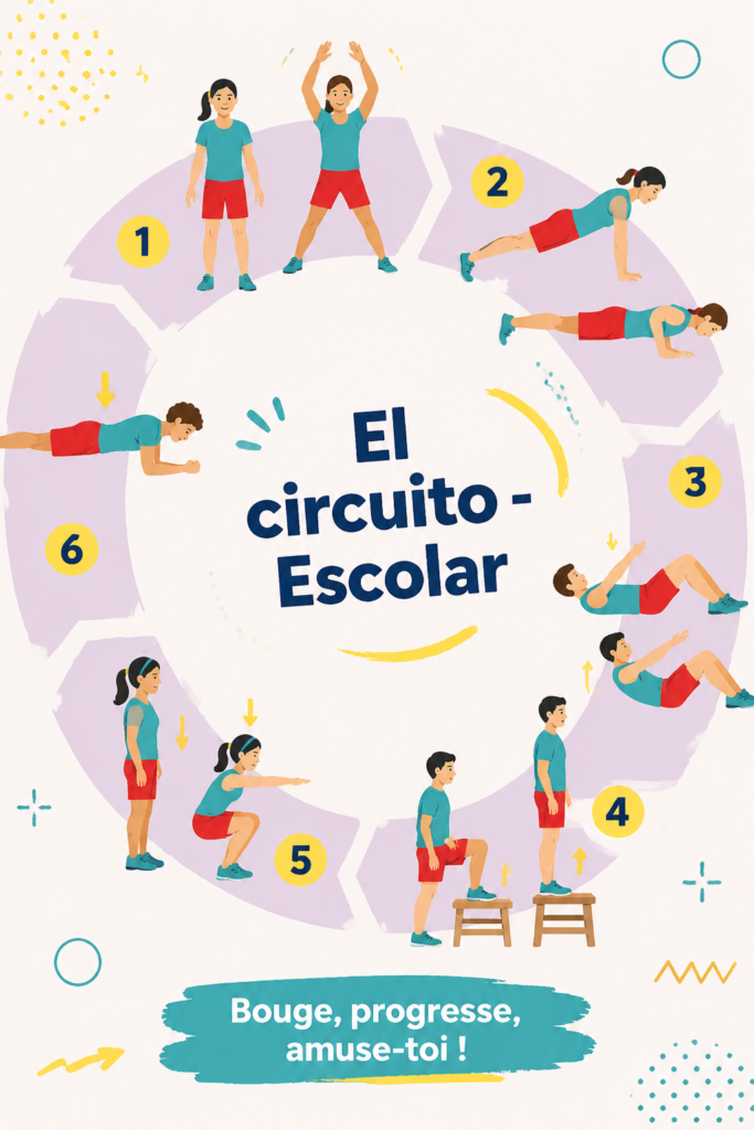 femme pratiquant un circuit d'exercices à la maison