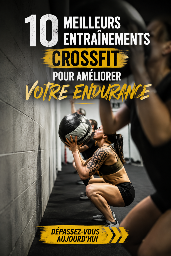 Femme pratiquant un exercice CrossFit pour améliorer son endurance dans un gymnase.