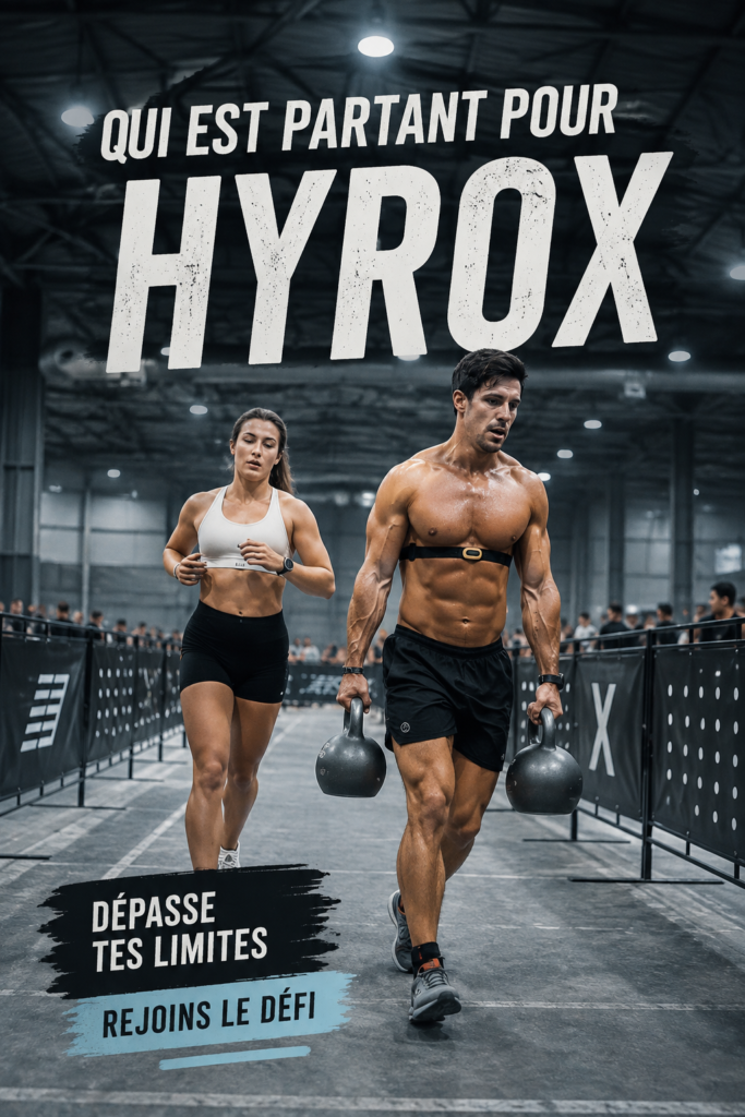 Femme en train de s'entraîner pour le défi HYROX avec détermination et énergie.