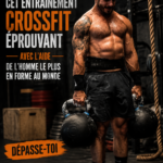 Femme pratiquant un entraînement CrossFit en pleine action, mettant en avant des exercices dynamiques.