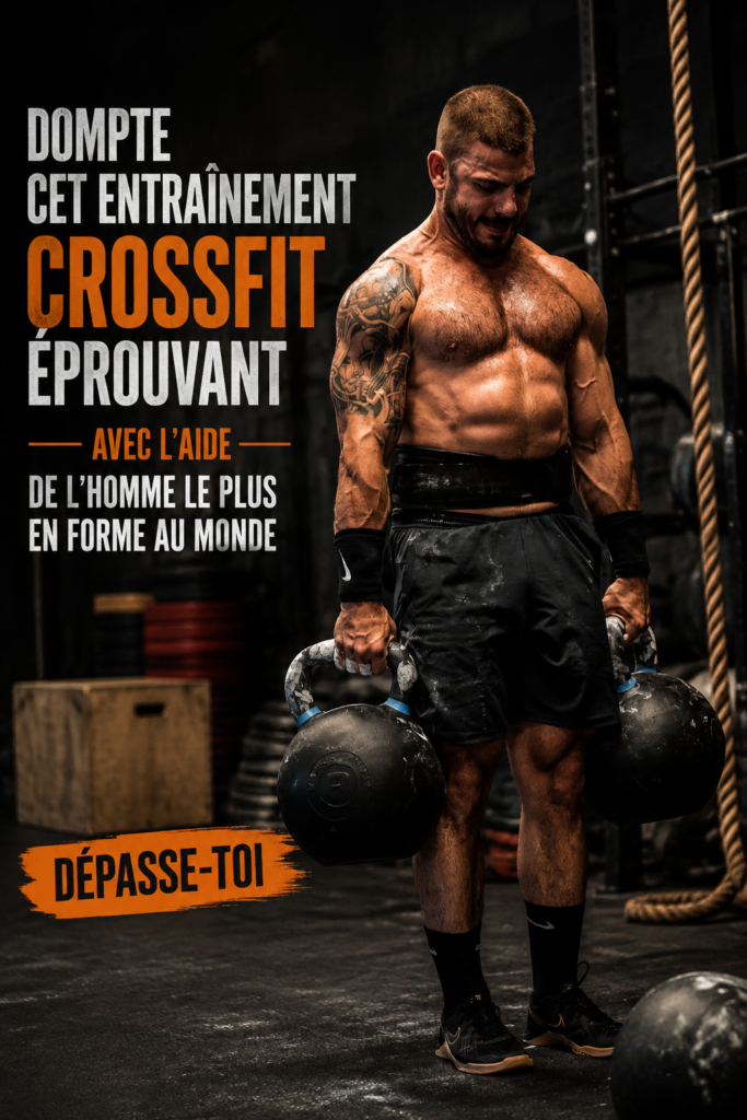 Femme pratiquant un entraînement CrossFit en pleine action, mettant en avant des exercices dynamiques.