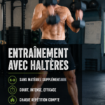 Femme faisant un entraînement avec des haltères à l'intérieur