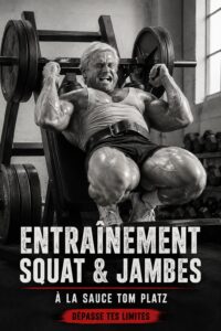 Femme effectuant un squat inspiré par Tom Platz pour un entraînement des jambes efficace.