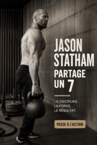 Image montrant un entraînement inspiré de Jason Statham avec des équipements de gym.