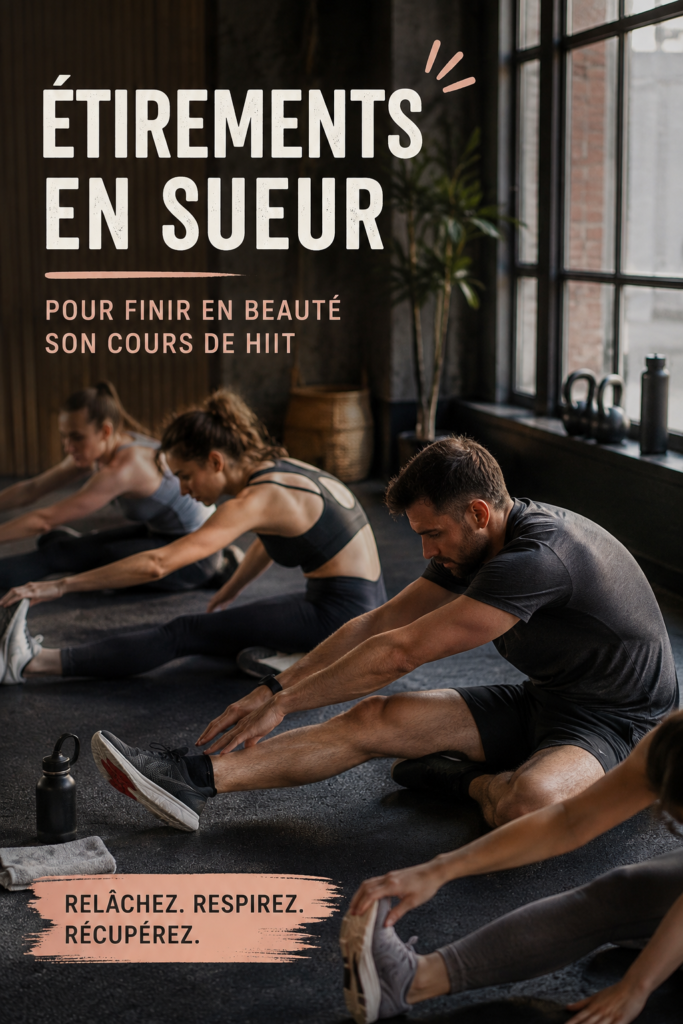 Femme s'étirant après une séance de HIIT pour détendre ses muscles.