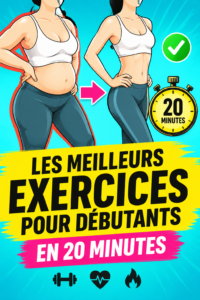 Femme faisant des exercices de fitness à domicile pendant 20 minutes