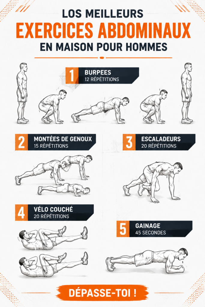 Femme effectuant des exercices abdominaux à la maison