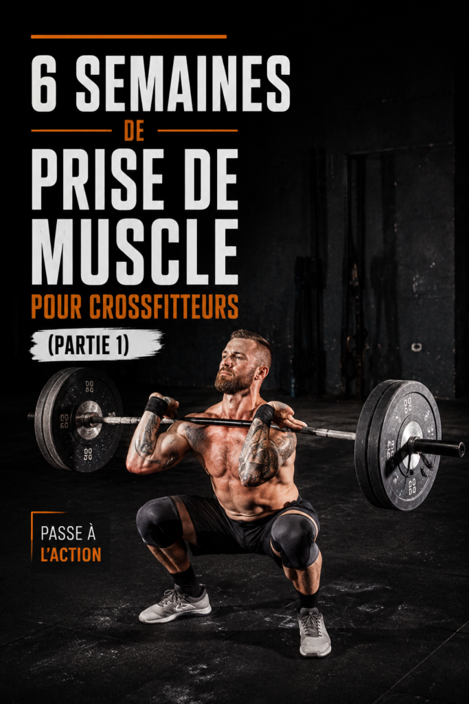 Personne faisant du crossfit avec des poids, idéale pour illustrer un programme musculaire.