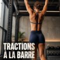 Femme exécutant des pull-ups dans une salle de sport