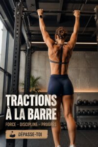 Femme exécutant des pull-ups dans une salle de sport
