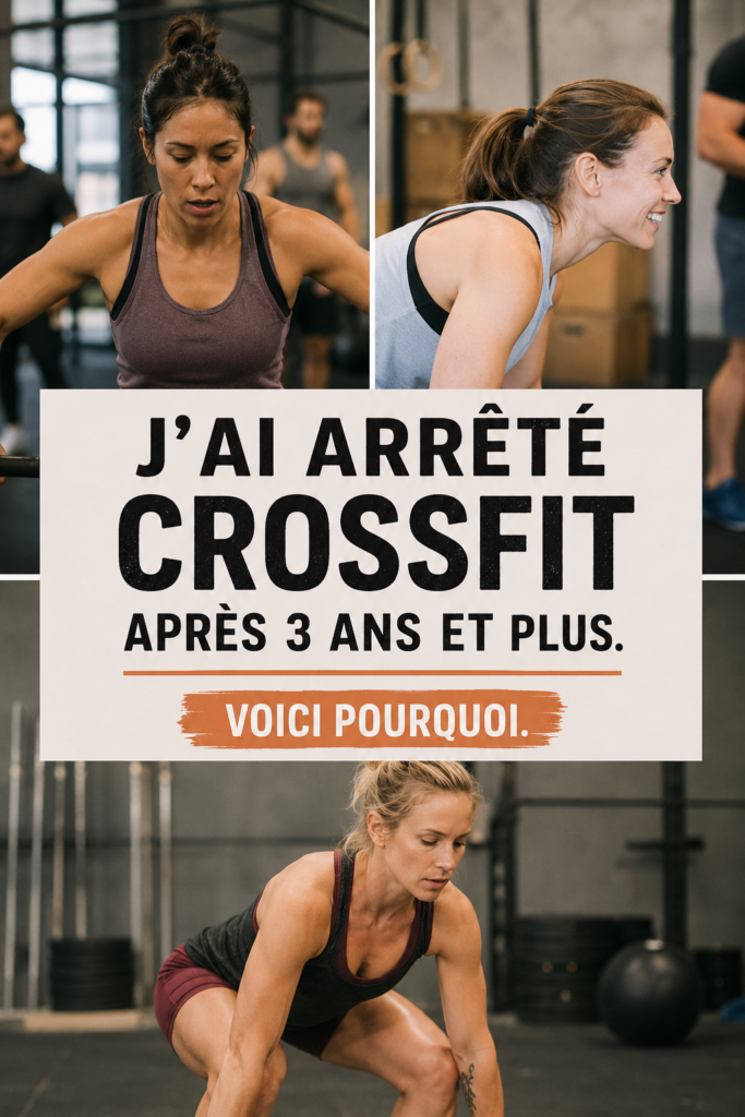 Femme souriante dans une salle de sport après avoir quitté le CrossFit.