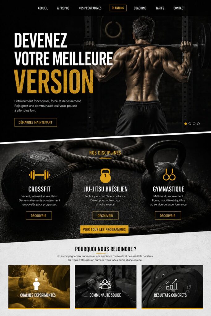 Rénovation d'un site web pour une salle de CrossFit
