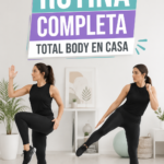 Femme réalisant des exercices de fitness à domicile pour un entraînement total body.