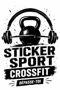 Autocollants colorés sur des équipements de Crossfit pour personnaliser l'espace d'entraînement.