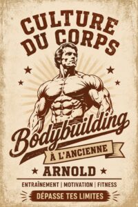 T-shirt de musculation vintage avec design inspiré d'Arnold Schwarzenegger
