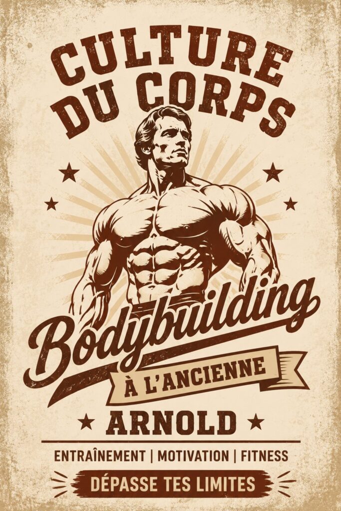 T-shirt de musculation vintage avec design inspiré d'Arnold Schwarzenegger