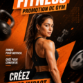 Poster attrayant pour une salle de sport conçu avec Photoshop.