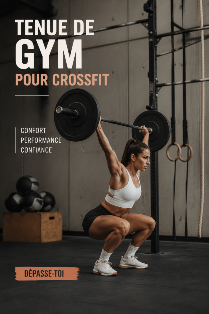 Femme portant une tenue de CrossFit moderne et stylée lors d'une séance d'entraînement