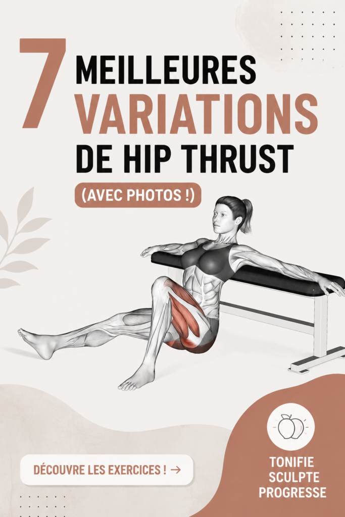 Femme réalisant un hip thrust avec une barre pour sculpter ses fessiers.
