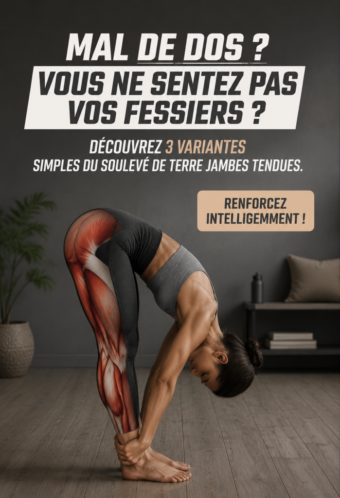 Femme réalisant une variation de RDL pour soulager son bas du dos