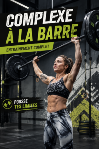 Femme effectuant un WOD avec barre pour renforcer ses muscles.