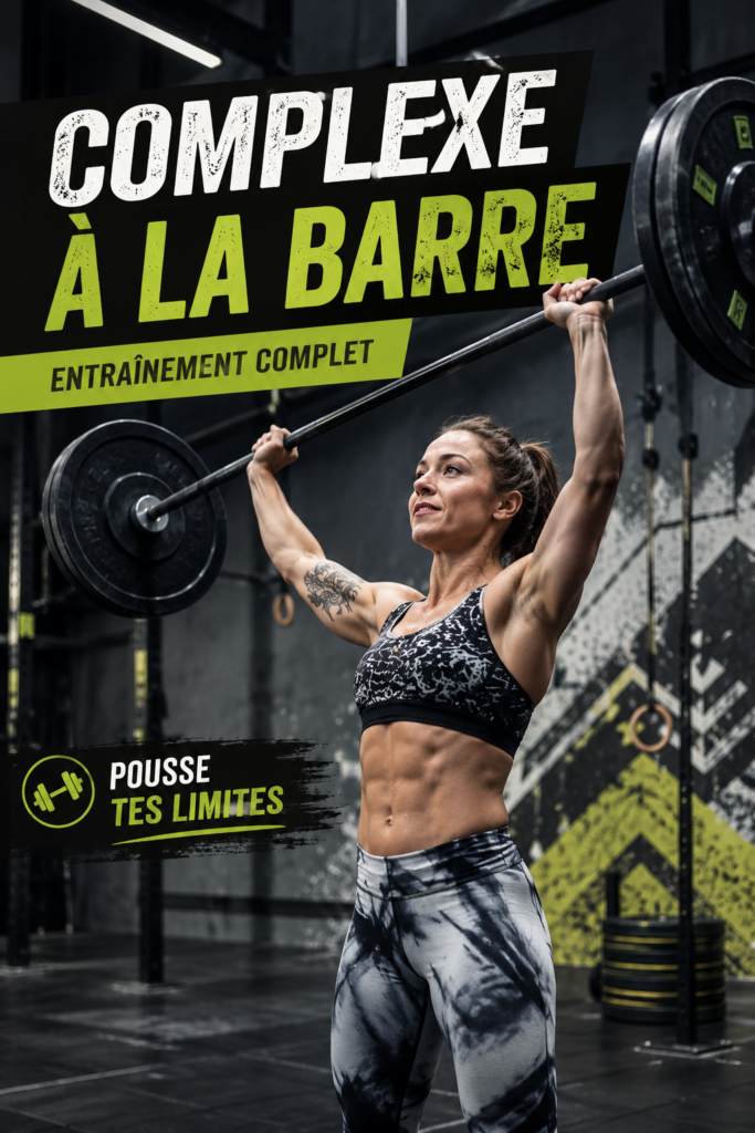 Femme effectuant un WOD avec barre pour renforcer ses muscles.