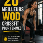Femme effectuant un WOD de CrossFit en plein entraînement, mettant en avant la force et la détermination.