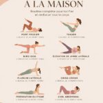 Femme pratiquant des exercices de Pilates à la maison.
