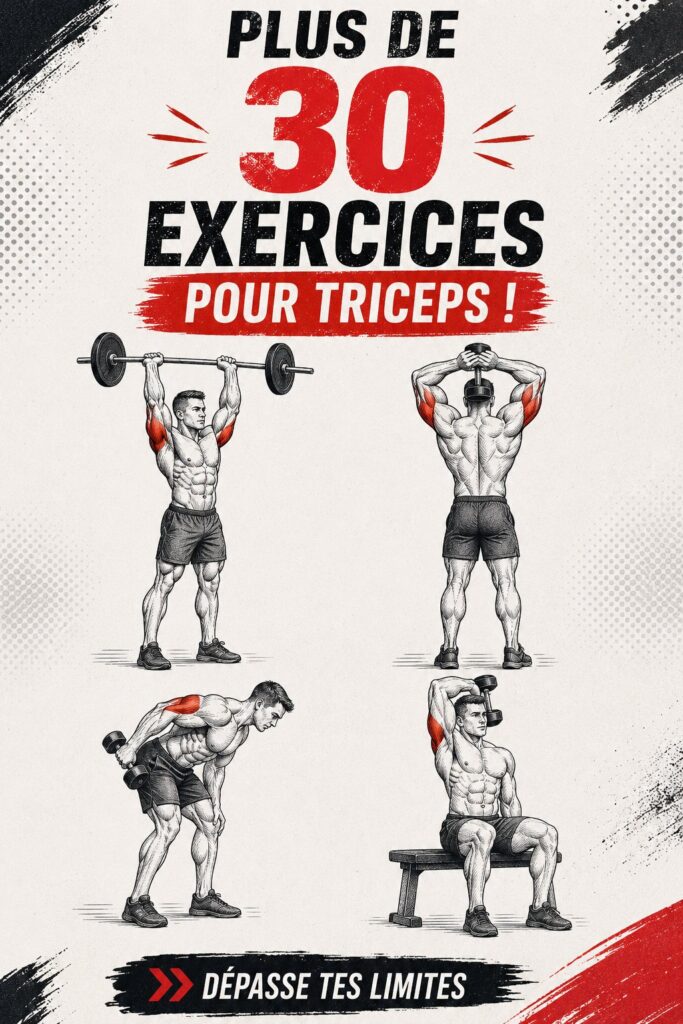 Femme réalisant un exercice de triceps avec des haltères dans un cadre lumineux et accueillant.