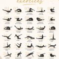 Femme faisant une posture de Pilates avec un tapis sur le sol, renforçant son corps.