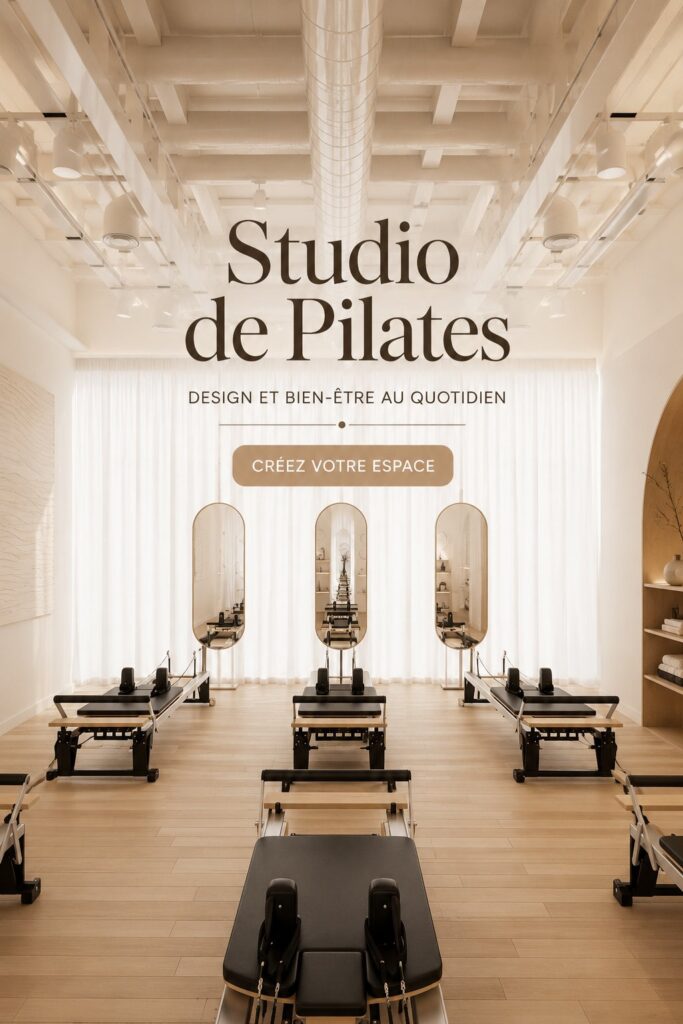 Aménagement d'un studio de Pilates avec appareils et accessoires