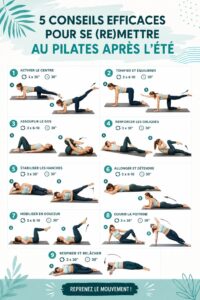 Une femme pratiquant le Pilates dans un studio lumineux, incarnant bien-être et équilibre.