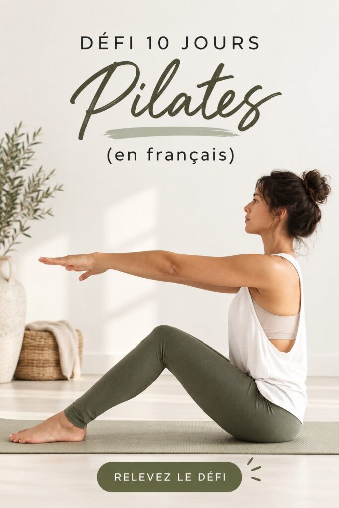 Femme pratiquant des exercices de Pilates avec un tapis et des accessoires