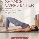 Femme faisant un entraînement complet de pilates à la maison, en pleine action