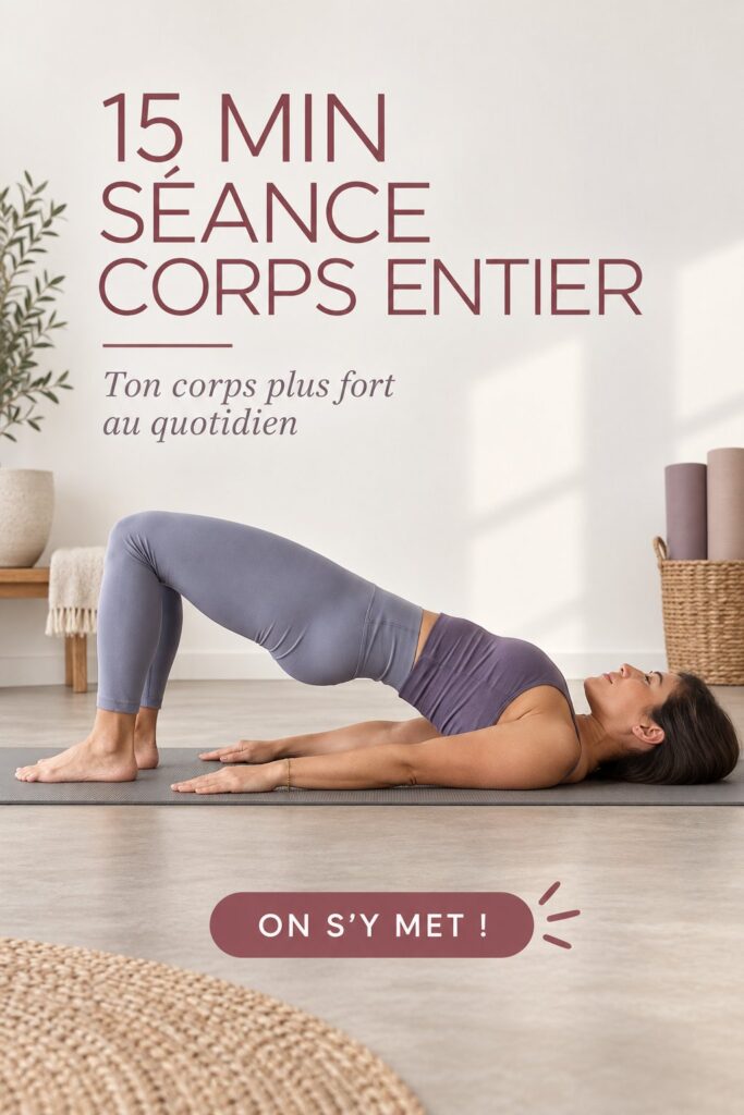 Femme faisant un entraînement complet de pilates à la maison, en pleine action