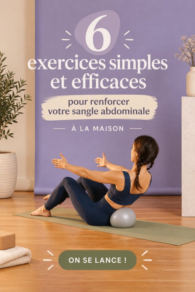 Femme réalisant un exercice de stabilité du tronc à la maison