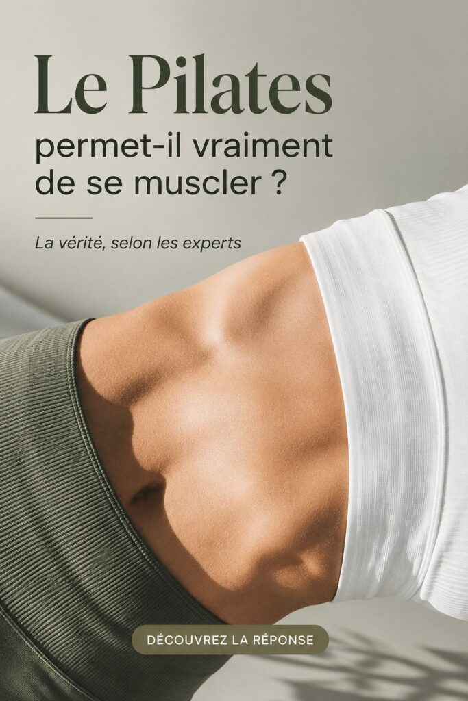 Femme en pleine séance de Pilates, en train d'effectuer un exercice pour le renforcement musculaire.