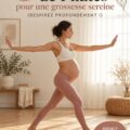 Femme enceinte pratiquant le Pilates dans un environnement serein.