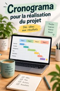 Femme souriante planifiant son projet sportif sur un ordinateur