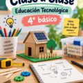 Une enseignante rédige un plan de cours pour l'éducation technologique avec des élèves attentifs.
