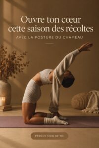 Femme réalisant la posture du chameau lors d'une séance de yoga en extérieur, améliorant sa flexibilité et son ouverture thoracique.