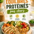 Repas équilibré et protéiné à petit prix, salé et coloré sur une table