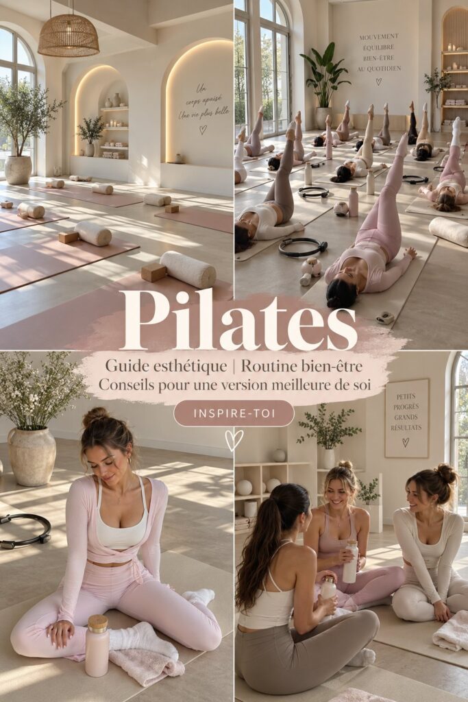 Femme pratiquant le Pilates dans un environnement apaisant, mettant l'accent sur le bien-être