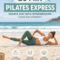Femme faisant des exercices de Pilates dans un salon, sans équipement.