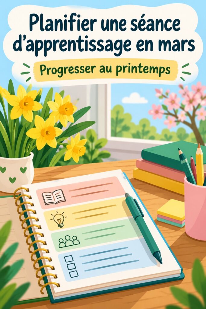 Planification d'une session d'apprentissage de mars avec des éléments pédagogiques