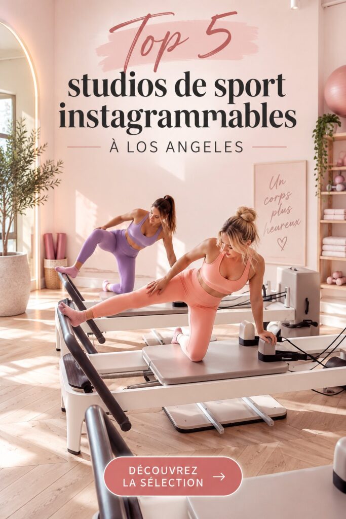Un studio de fitness lumineux et esthétique à Los Angeles, parfait pour s'entraîner et capturer des moments Instagram.